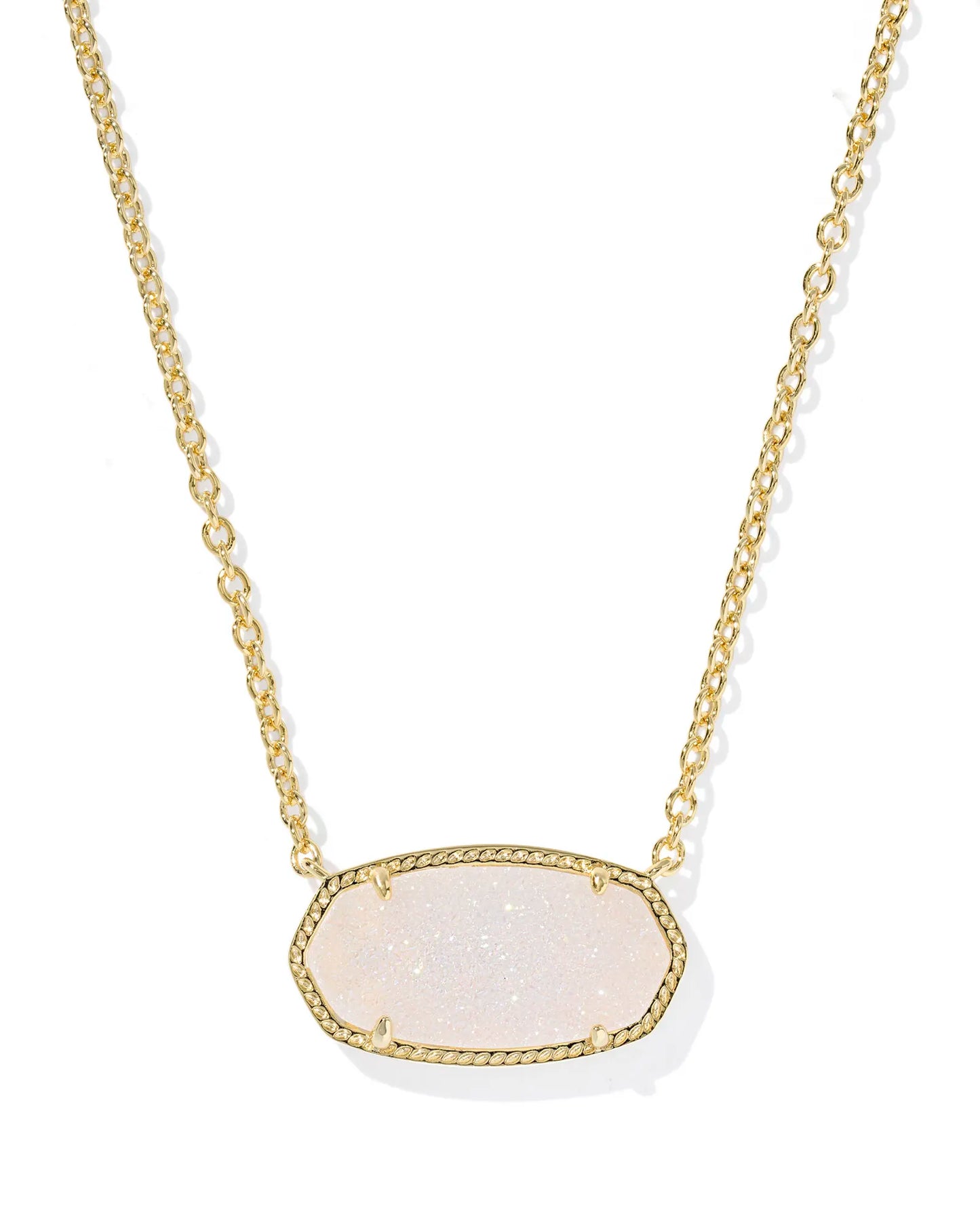 Kendra Scott Elisa Statement Short Pendant Necklace Gold Iridescent Drusy-Necklaces-Kendra Scott-08/21/25,N01122GLD-The Twisted Chandelier
