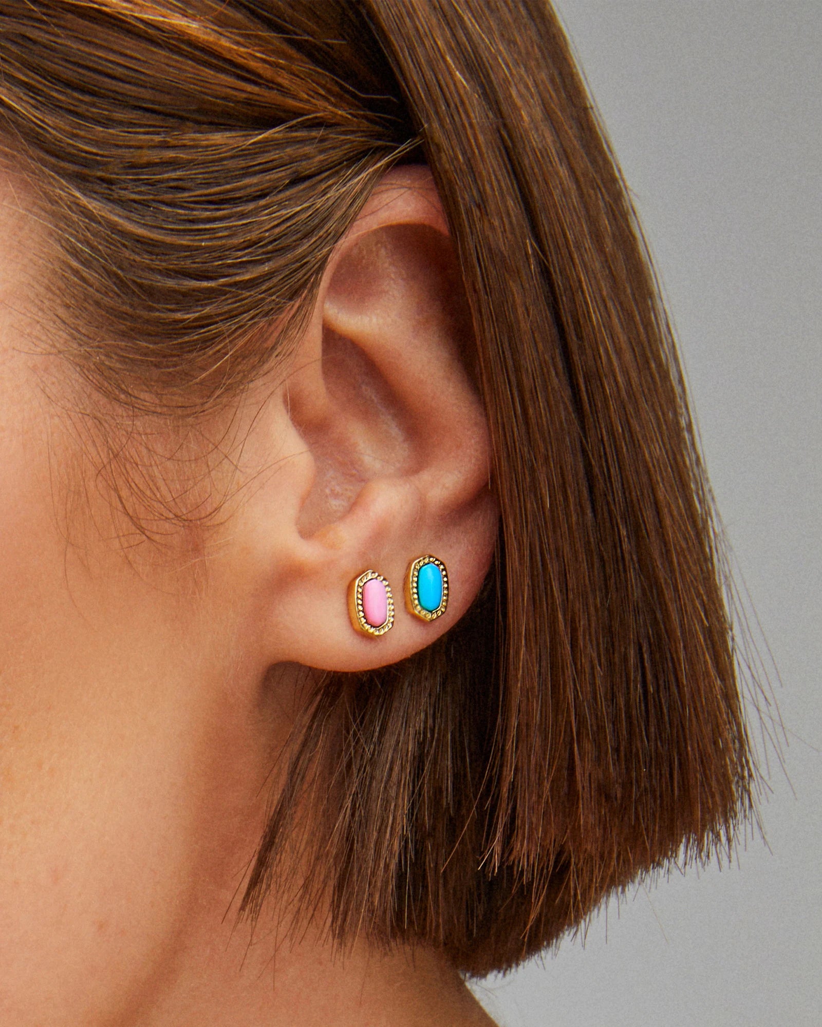 Kendra Scott Mini Ellie Stud Earrings Gold Fuschia Magnesite-Earrings-Kendra Scott-E00416GLD-The Twisted Chandelier
