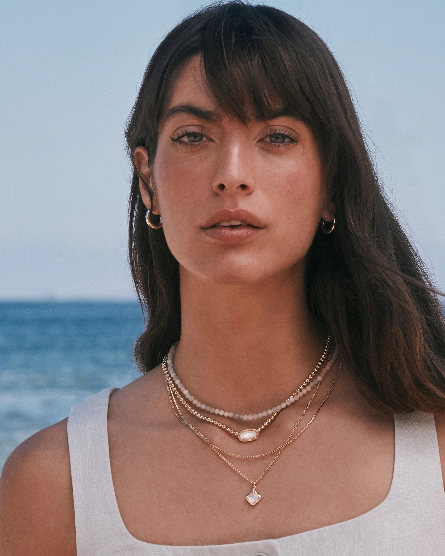 Kendra Scott Joelle Multi Strand Necklace Gold Ivory Mother Of Pearl-Necklaces-Kendra Scott-FD 05/07/25,N01102GLD-The Twisted Chandelier
