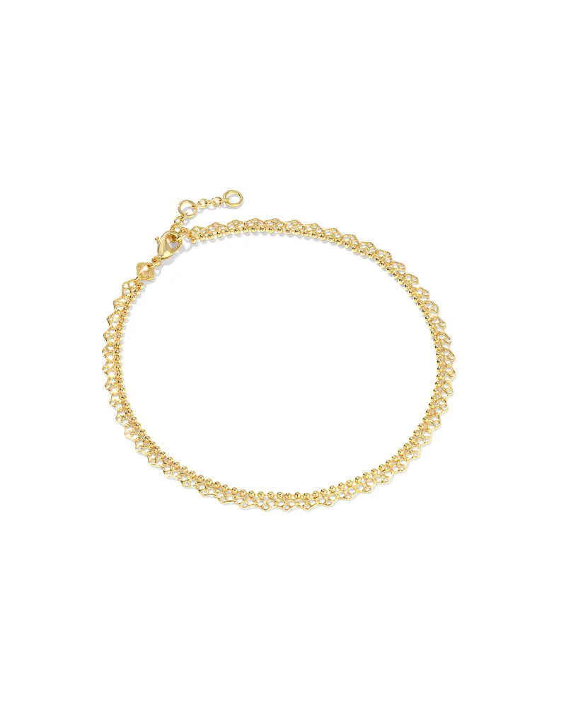 Kendra Scott Mallory Rose Anklet Gold-Anklets-Kendra Scott-A00098GLD-The Twisted Chandelier