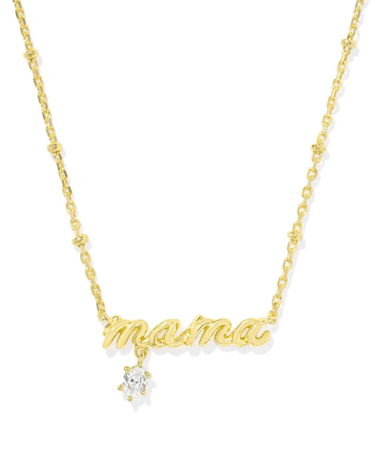 Kendra Scott Mama Crystal Short Pendant Necklace Gold-Necklaces-Kendra Scott-N01054GLD,Sale Kendra Scott-The Twisted Chandelier