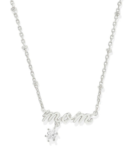 Kendra Scott Mom Crystal Short Pendant Necklace Silver-Necklaces-Kendra Scott-N01056RHD,Sale Kendra Scott-The Twisted Chandelier