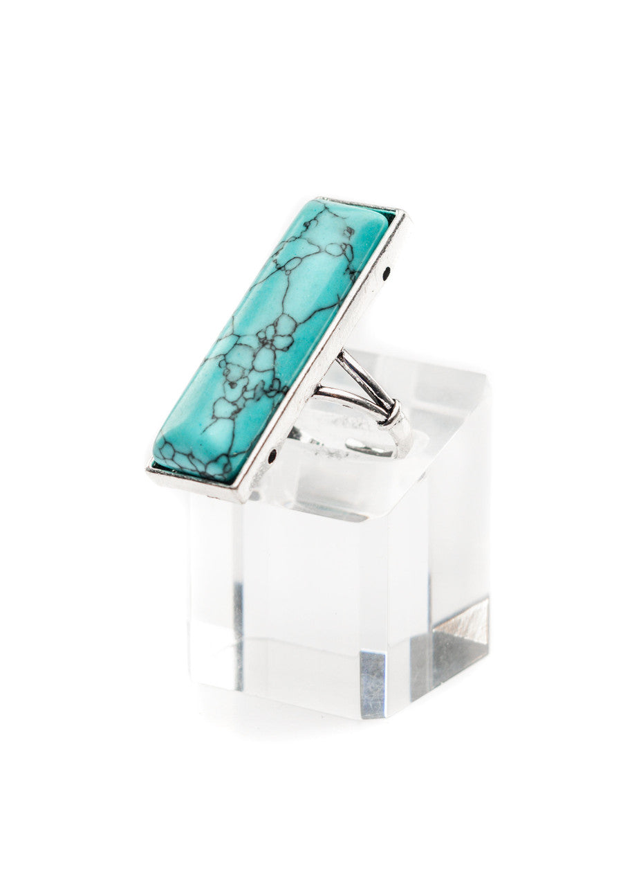 West and Co. Adjustable Turquoise Bar Ring-Western Ring-West and Co.--The Twisted Chandelier