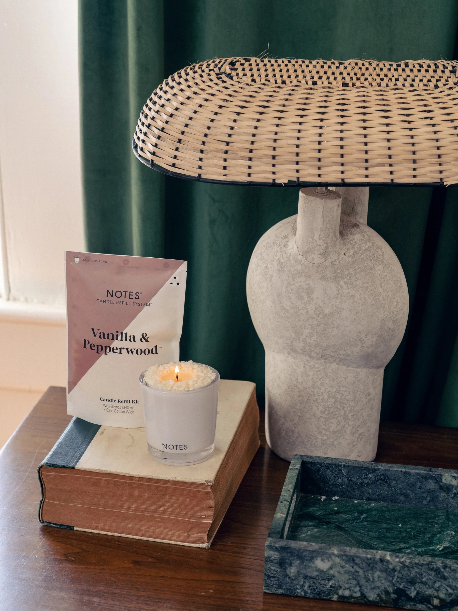 NOTES® Sustainable Candle Refill Kit - Vanilla & Pepperwood-Candles-Notes Candles-The Twisted Chandelier