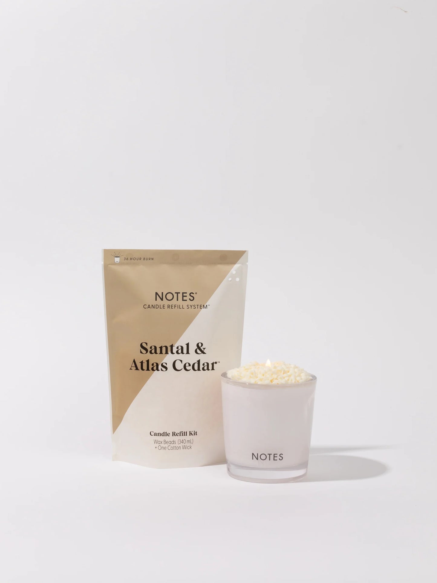 NOTES® Sustainable Candle Refill Kit - Sandal & Atlas-Candles-Notes Candles--The Twisted Chandelier