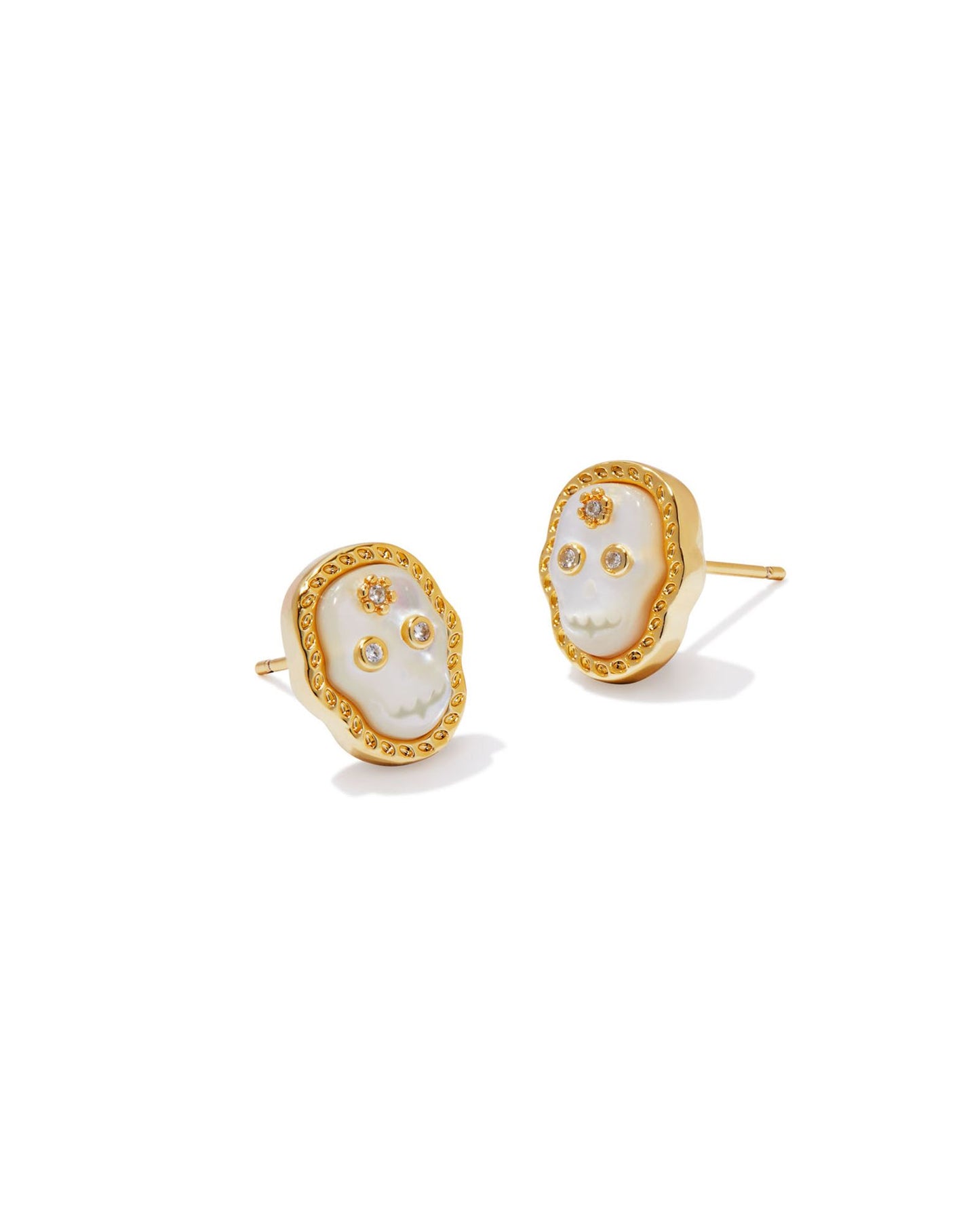 Kendra Scott Skeleton Stud Earrings Gold Ivory Mother of Pearl-Earrings-Kendra Scott-CR 09/05/24,E00566GLD,FD 09/10/24-The Twisted Chandelier