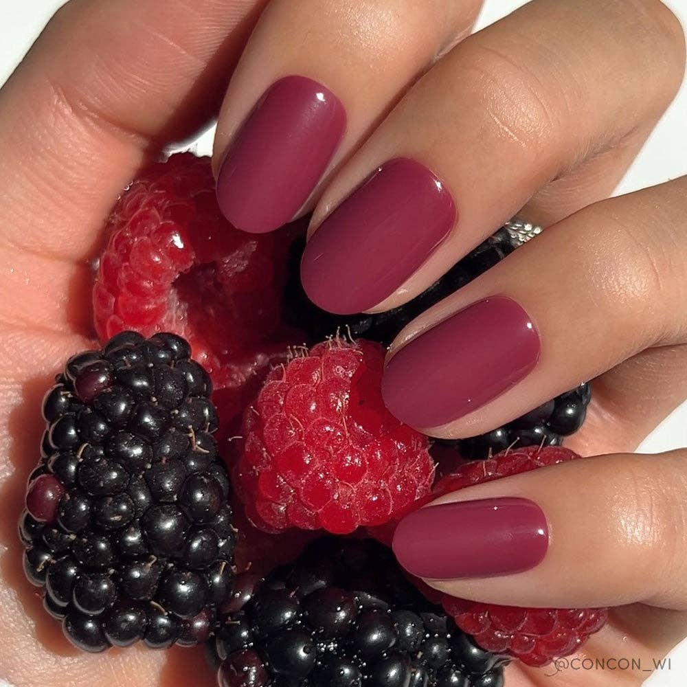 Berry Maroon Press-On Nails | Fall Solids | Short Round-Glamnetic-The Twisted Chandelier