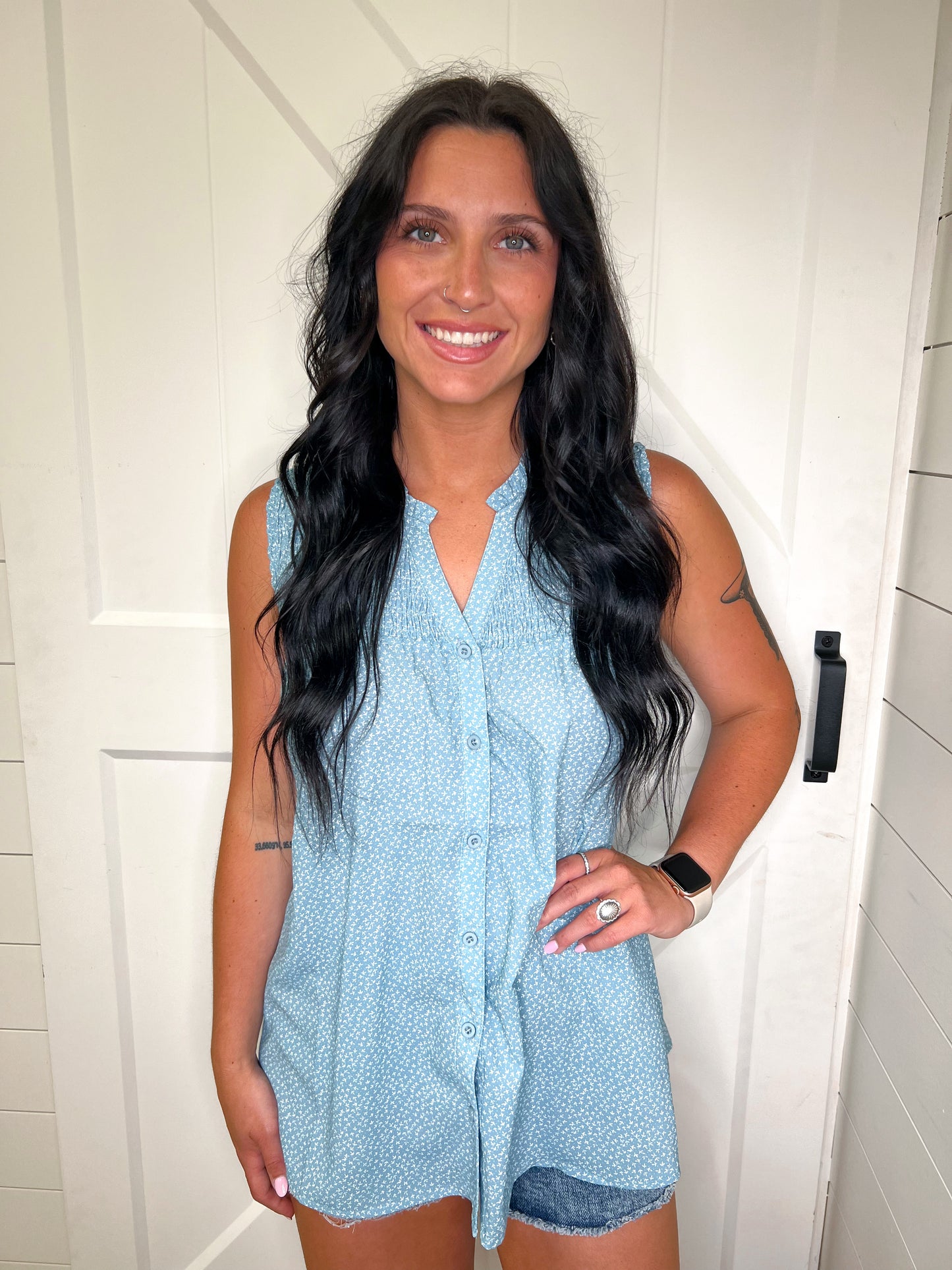 Jillian Ruffled Floral Top-BLOUSE TOP-Heyson-6/20/23, G9856-The Twisted Chandelier