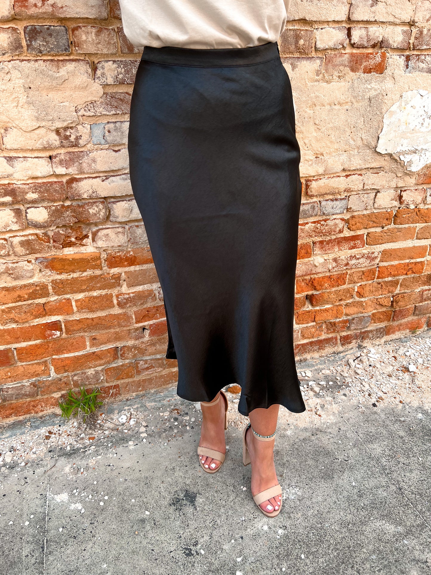 Sasha Satin Midi Skirt - Black-Midi-hyfve--The Twisted Chandelier