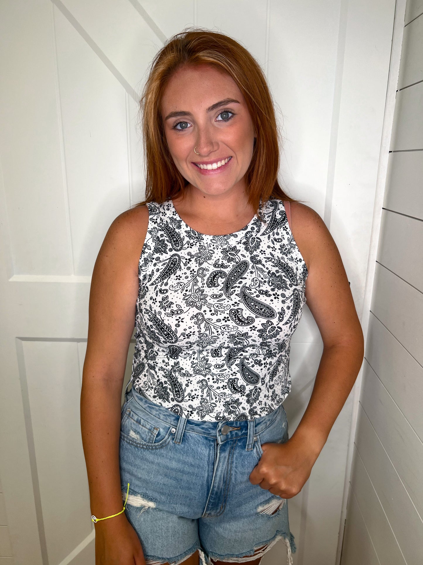 Jordyn Bandana Print Bodysuit-Shirts & Tops-Southern Grace Wholesale--The Twisted Chandelier
