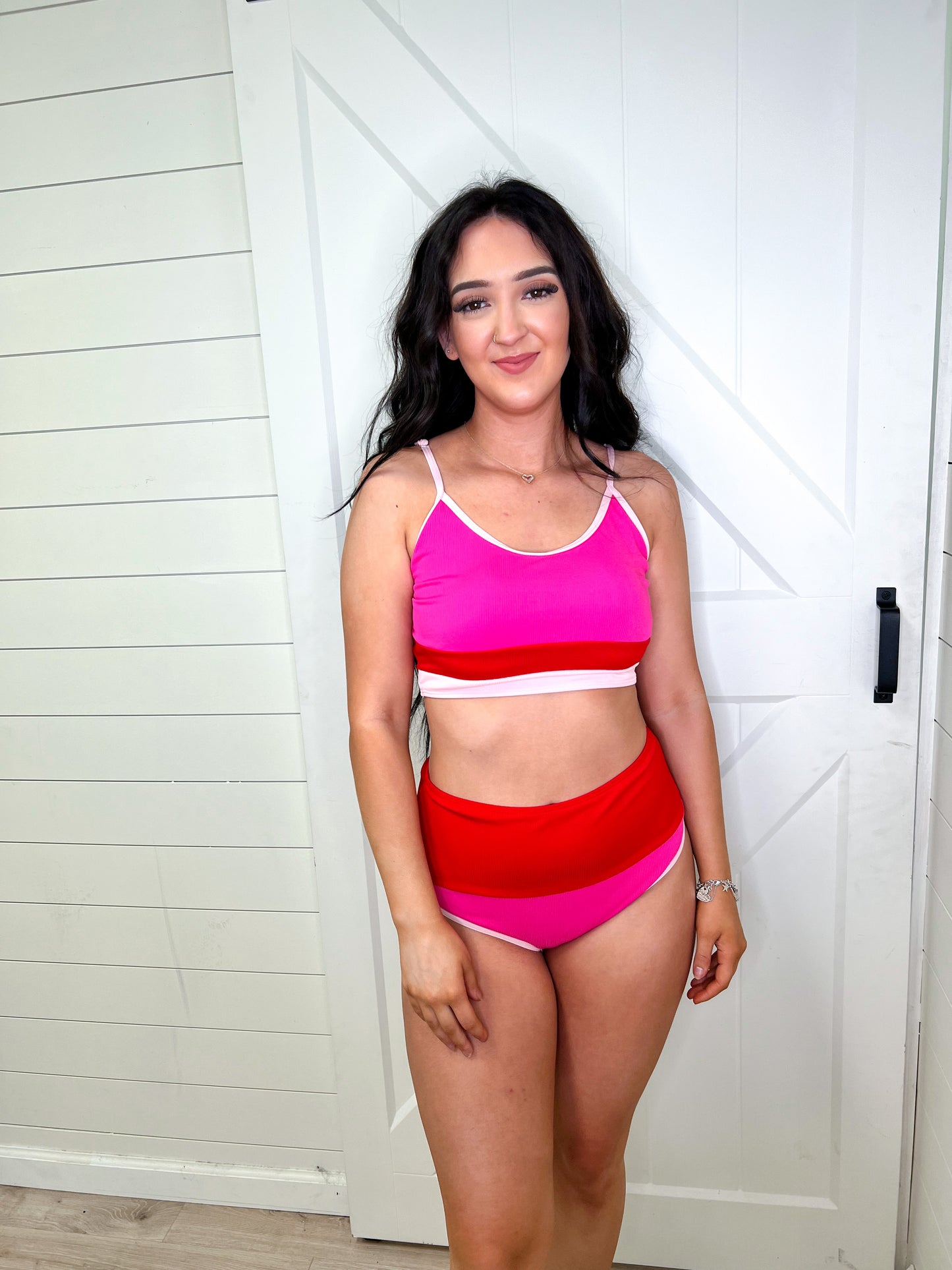 Trisa Color Block Swimsuit Two Piece Set-Swim suit-Southern Grace Wholesale-bin t6, FAVES, SOUTHERNGRACE1-The Twisted Chandelier