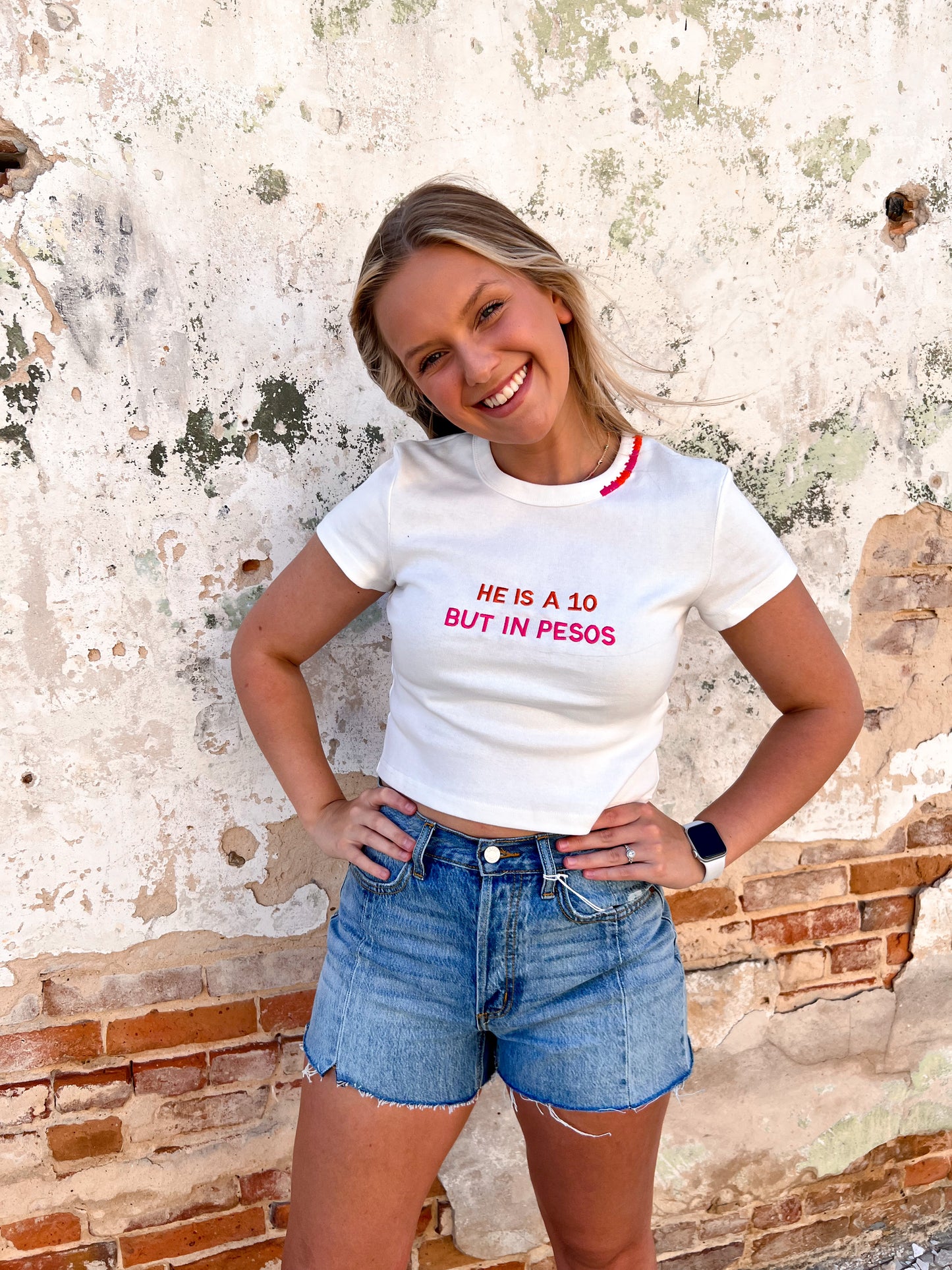 Estella Crop Tee 10 But In Pesos-Top-LFD-6/6-The Twisted Chandelier