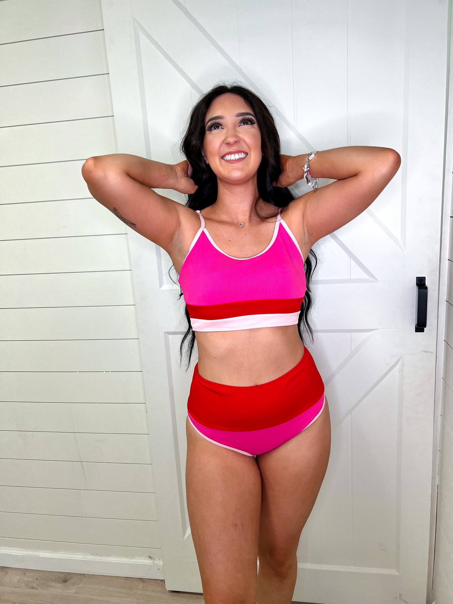 Trisa Color Block Swimsuit Two Piece Set-Swim suit-Southern Grace Wholesale-bin t6, FAVES, SOUTHERNGRACE1-The Twisted Chandelier