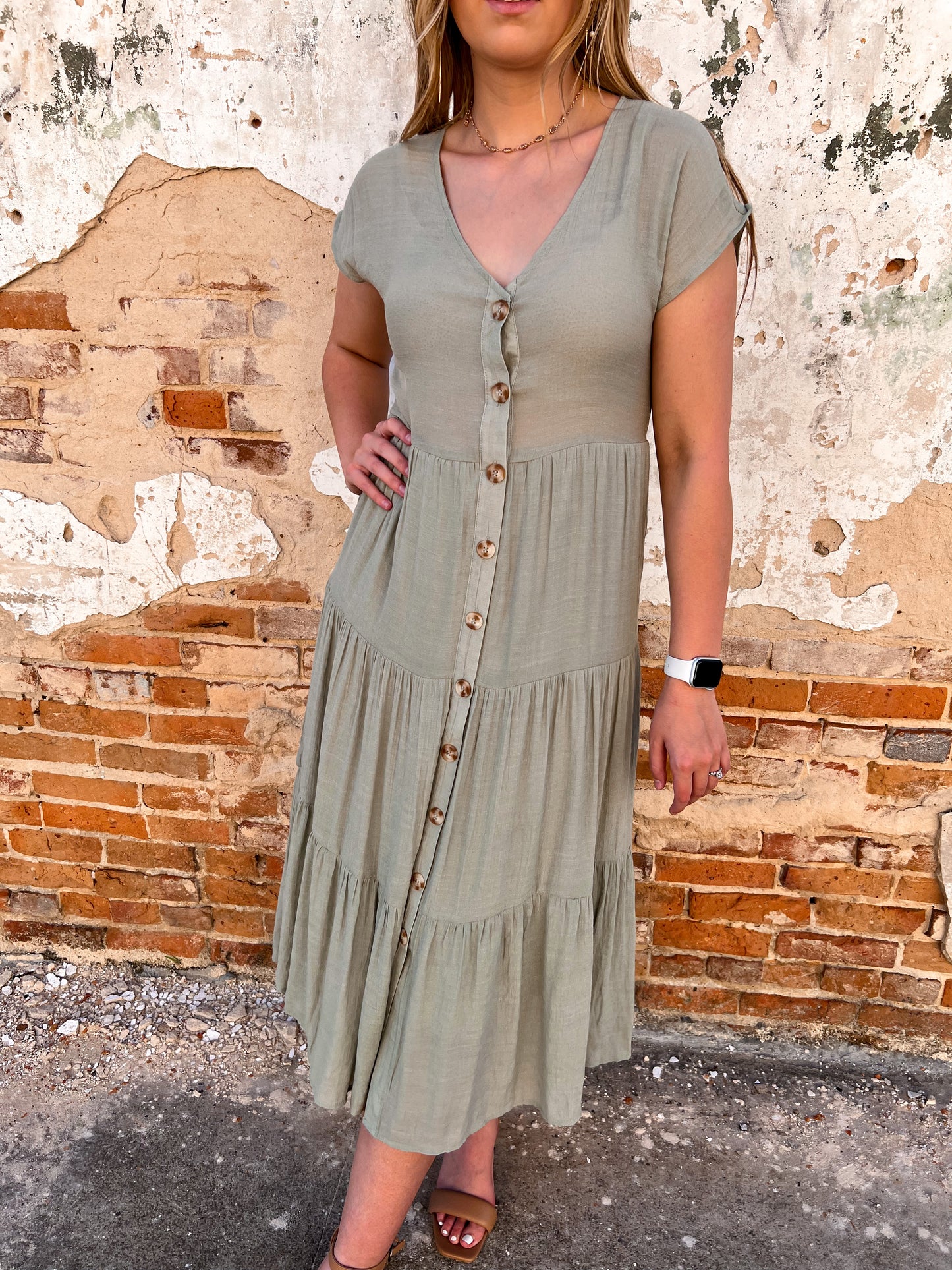 Kailani Button Down Midi Dress-Dress-blu pepper-CR2101, FAVES-The Twisted Chandelier