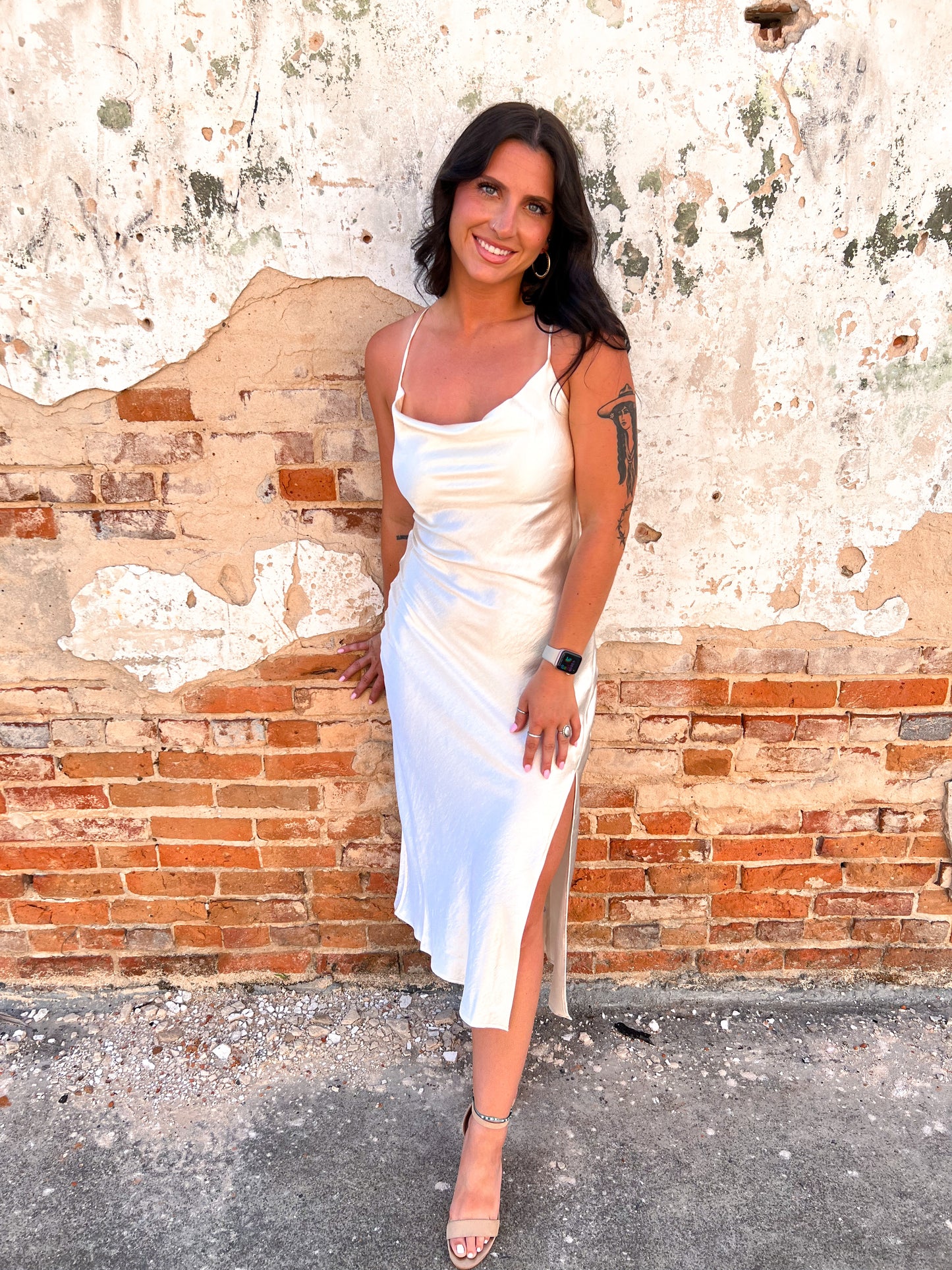 Krista Satin Cowl Neck Midi Slip Dress-Midi-hyfve--The Twisted Chandelier