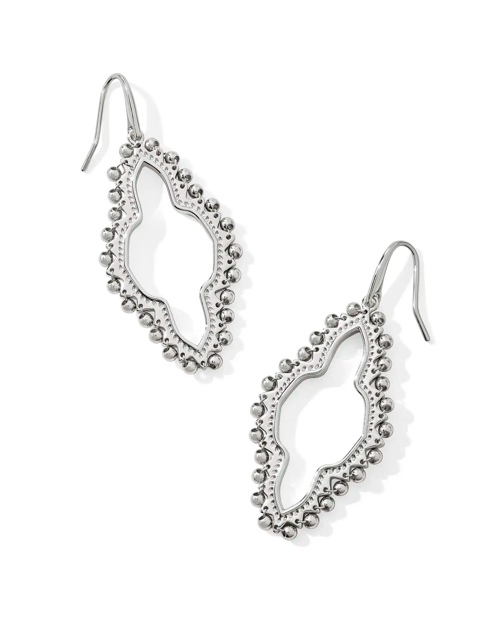 Kendra Scott Abbie Beaded Open Frame Earrings Silver The Twisted Chandelier