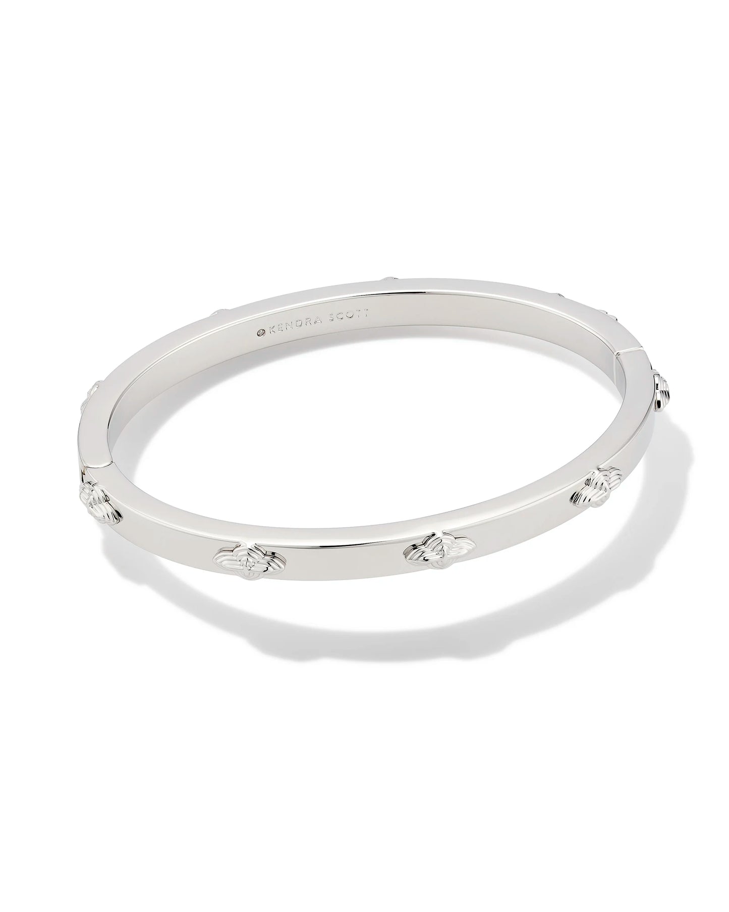 Kendra Scott Abbie Metal Bangle Bracelet Silver M/L-Bracelets-Kendra Scott-B00079RHD-The Twisted Chandelier