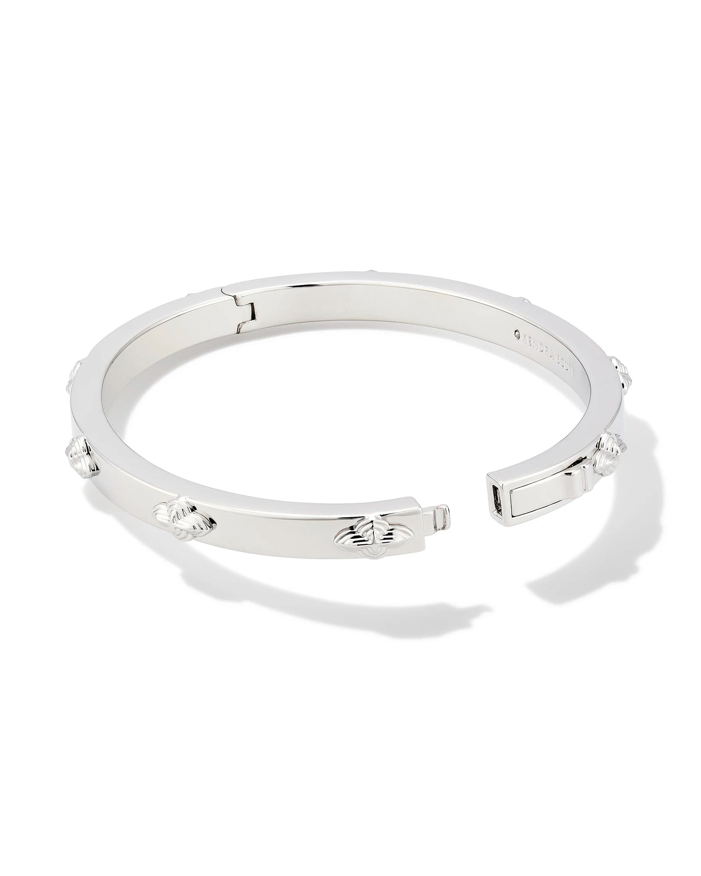 Kendra Scott Abbie Metal Bangle Bracelet Silver M/L-Bracelets-Kendra Scott-B00079RHD-The Twisted Chandelier