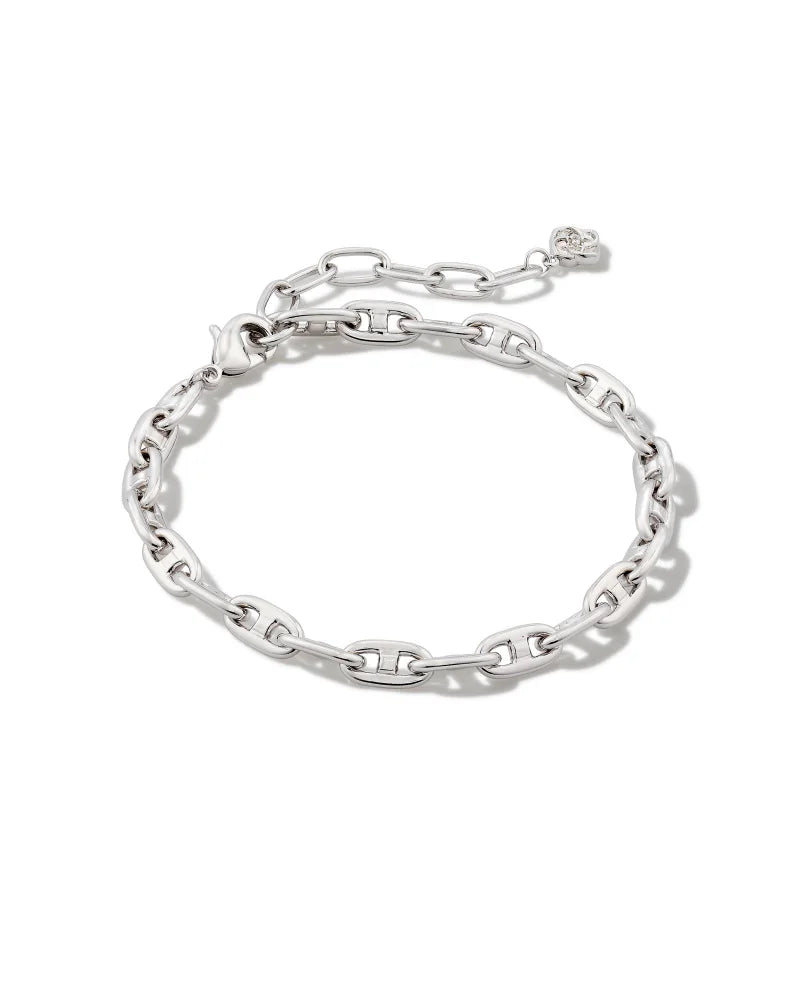 Kendra Scott Bailey Chain Bracelet Rhodium-Bracelets-Kendra Scott-B00026GLD-The Twisted Chandelier