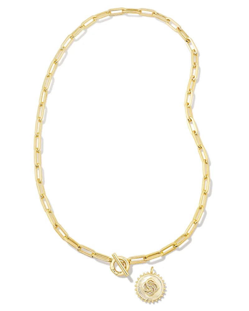 Kendra Scott Brielle Medallion Chain Necklace Gold-Necklaces-Kendra Scott-N00143GLD-The Twisted Chandelier
