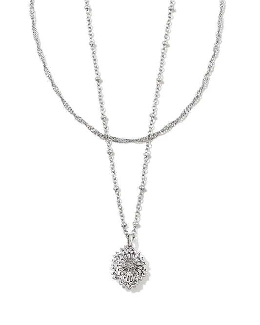 Kendra Scott Brielle Multi Strand Necklace Silver-Necklaces-Kendra Scott-N00141RHD-The Twisted Chandelier