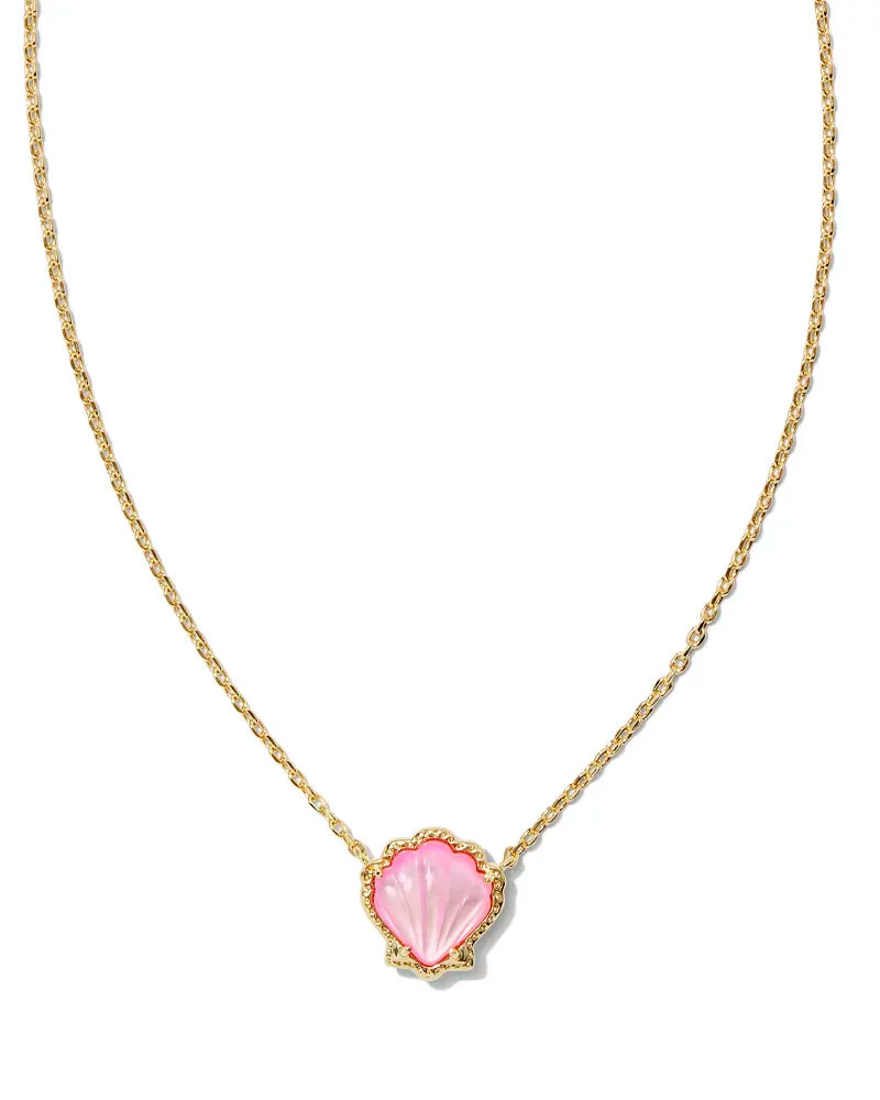 Kendra Scott Brynne Shell Short Pendant Necklace Gold Blush Mother Of Pearl-Necklaces-Kendra Scott-N00584GLD-The Twisted Chandelier