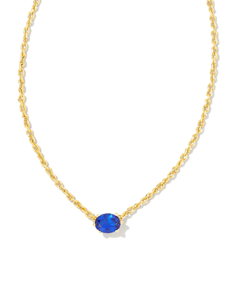 Kendra Scott Cailin Crystal Pendant Necklace Gold Blue Crystal-Necklaces-Kendra Scott-N1941GLD-The Twisted Chandelier