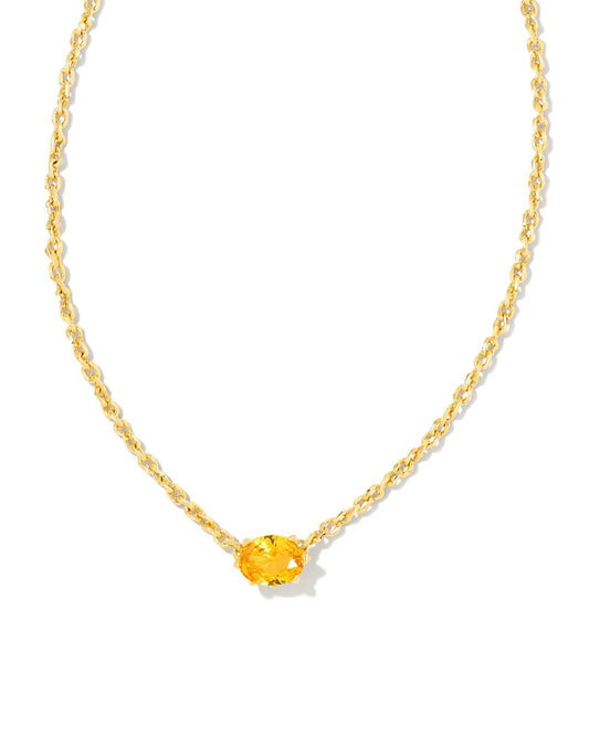 Kendra Scott Cailin Crystal Pendant Necklace Gold Golden Yellow Crystal-Necklaces-Kendra Scott-N1941GLD-The Twisted Chandelier