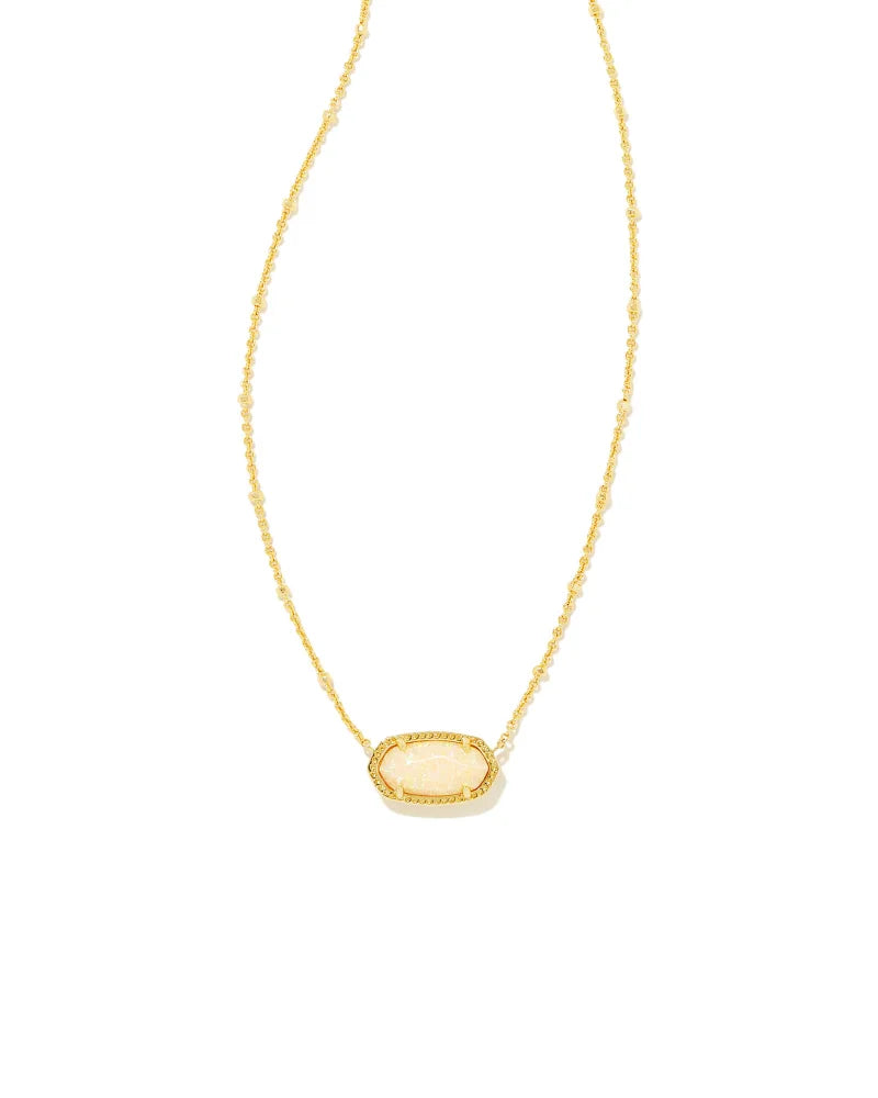 Kendra Scott Elisa Satellite Short Pendant Necklace Gold Yellow Kyocera Opal-Necklaces-Kendra Scott-N1396GLD-The Twisted Chandelier