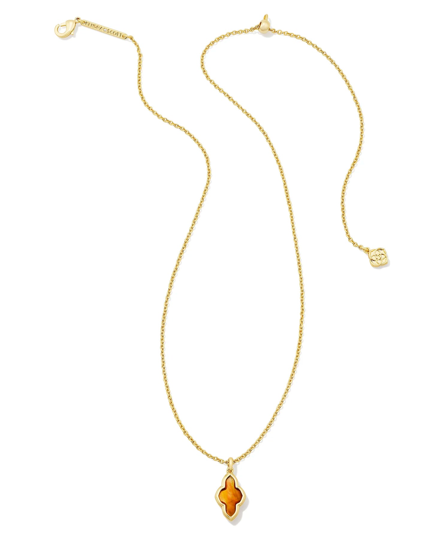 Kendra Scott Framed Abbie Short Pendant Necklace Gold Marble Amber Illusion-Necklaces-Kendra Scott-N00222GLD-The Twisted Chandelier