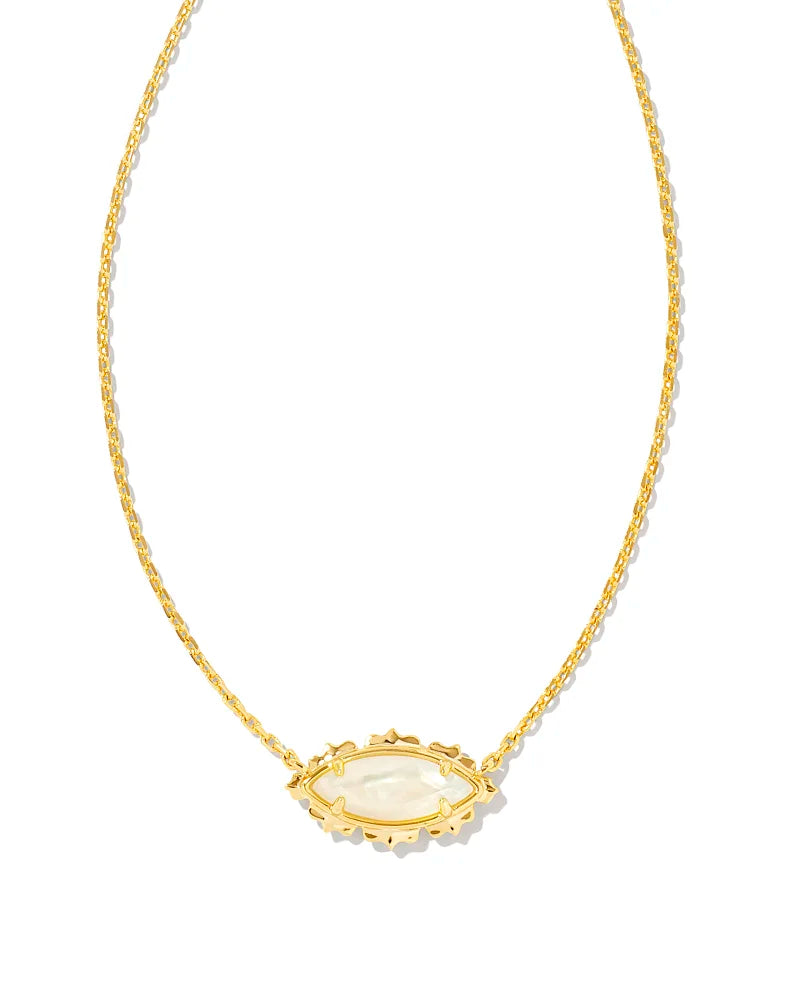Kendra Scott Genevieve Satellite Short Pendant Necklace Gold Ivory Mother of Pearl-Necklaces-Kendra Scott-N00216GLD-The Twisted Chandelier