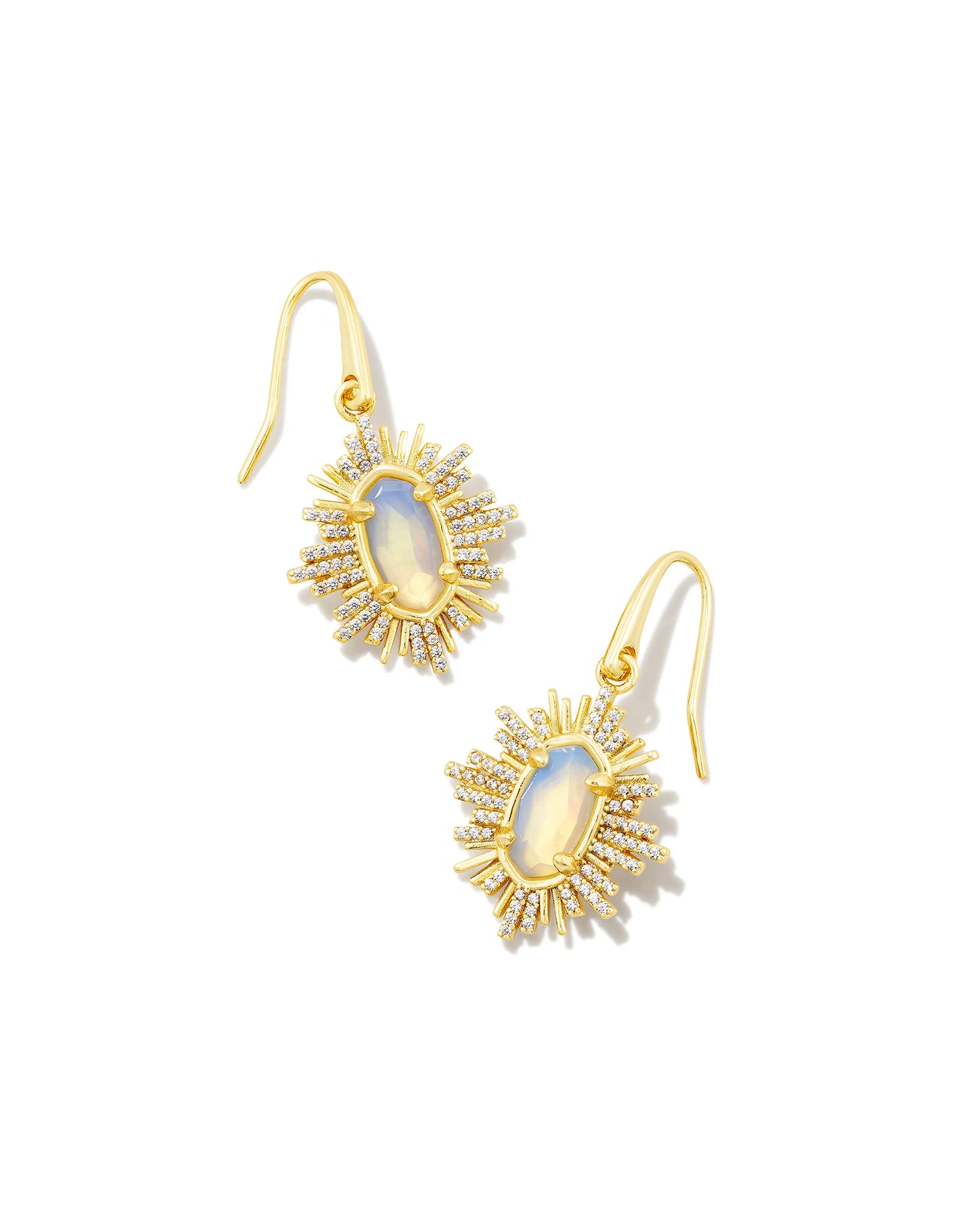Kendra Scott Grayson Sunburst Drop Earring Gold Iridescent Opalite Illusion-Earrings-Kendra Scott-E00306GLD-The Twisted Chandelier