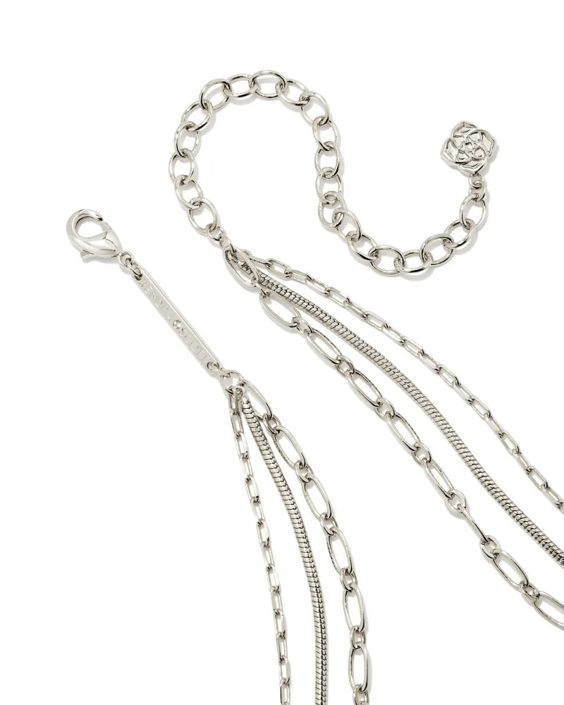 Kendra Scott Kinsley Multistrand Necklace Silver Ivory Mother of Pearl-Necklaces-Kendra Scott-N00187RHD-The Twisted Chandelier