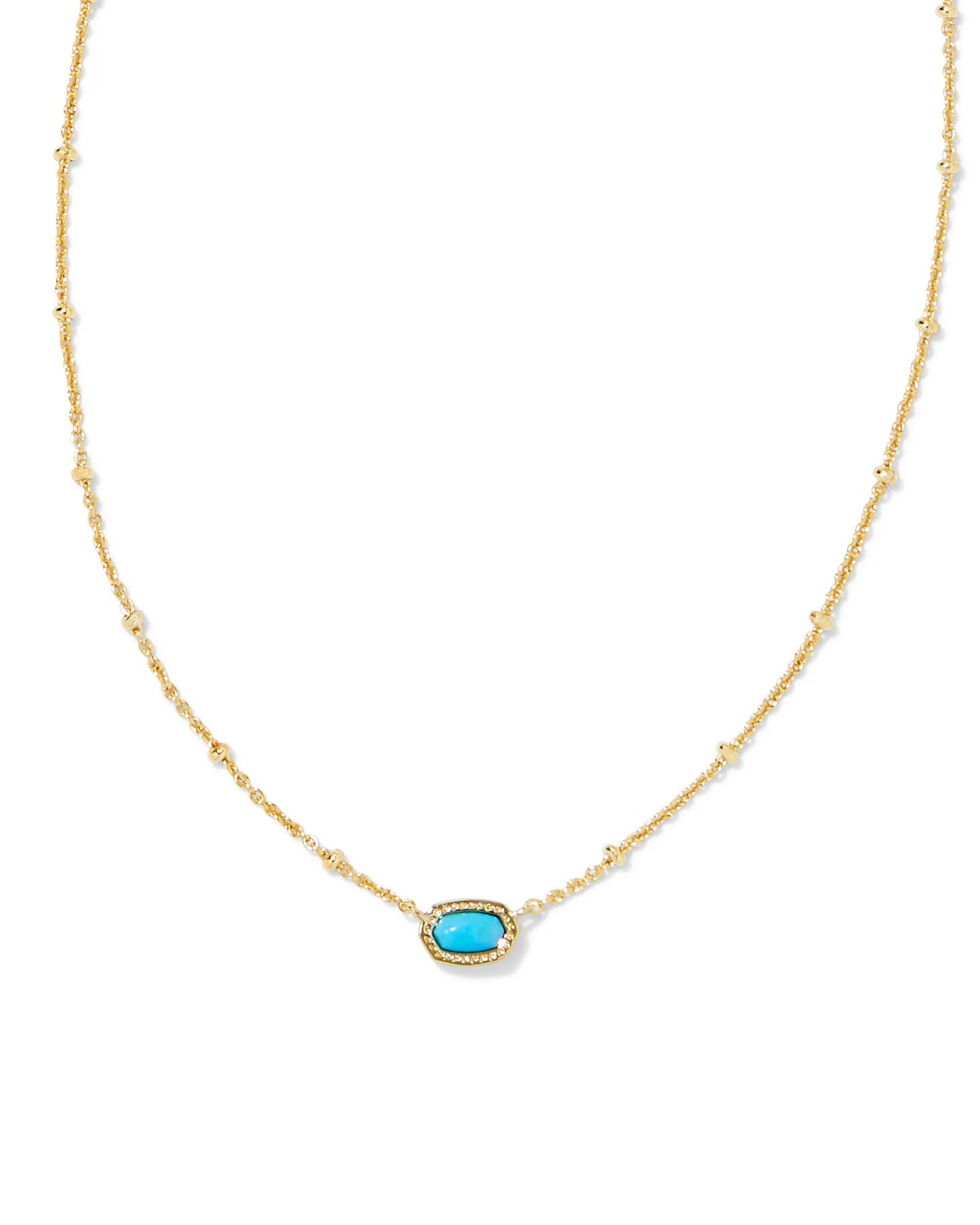 Kendra Scott Mini Elisa Satellite Short Pendant Necklace Gold Turquoise Magnesite-Necklaces-Kendra Scott-N00454GLD-The Twisted Chandelier