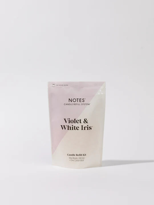 NOTES® Sustainable Candle Refill Kit - Violet & White Iris-Candles-Notes Candles-The Twisted Chandelier