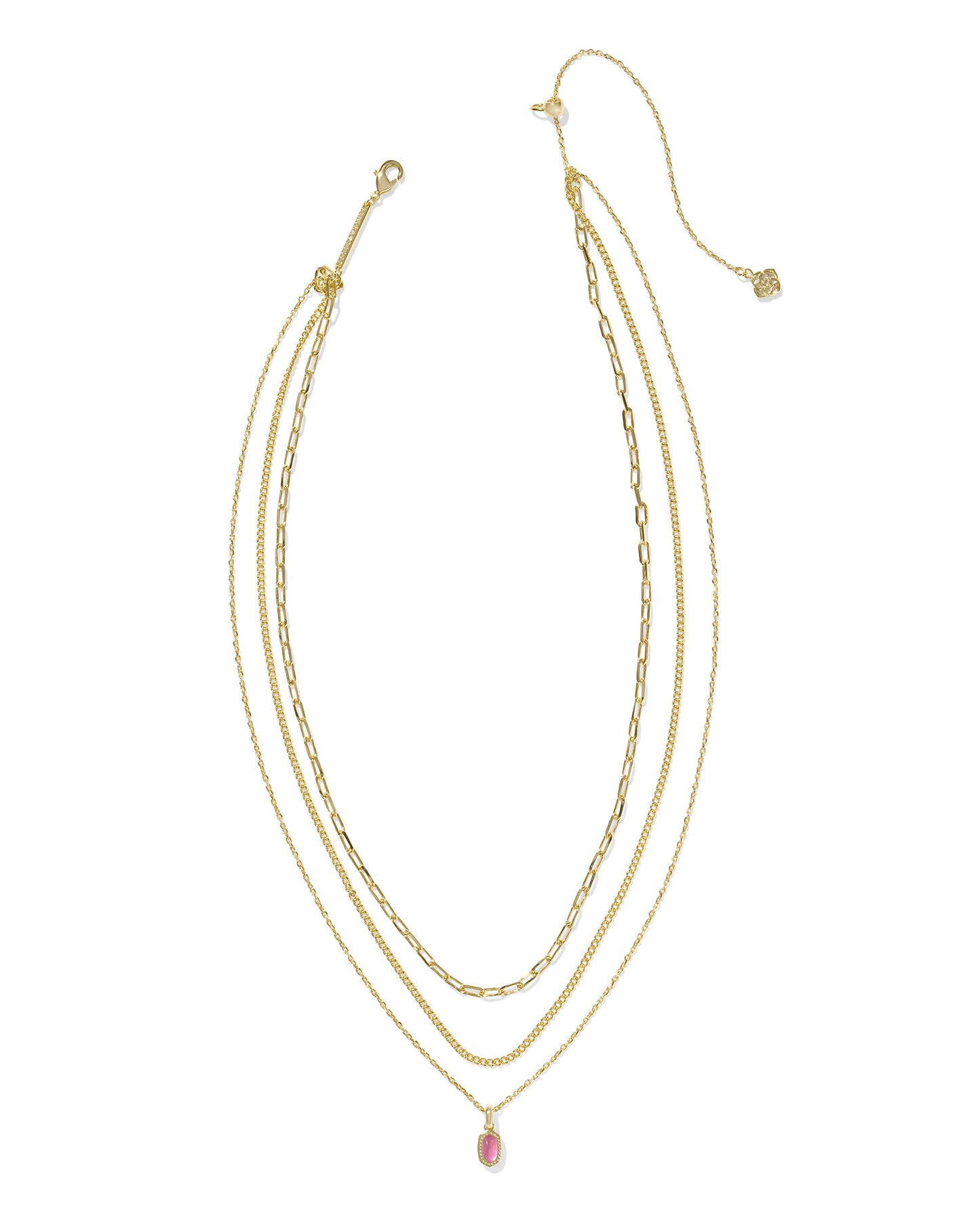 Kendra Scott Mini Elisa Triple Strand Necklace Gold Azalea Illusion-Necklaces-Kendra Scott-FD 03/05/25,N00990GLD-The Twisted Chandelier