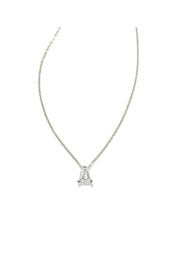 Kendra Scott Blair Pendant Necklace Rhodium White Crystal-Necklaces-Kendra Scott-N1891RHD-The Twisted Chandelier