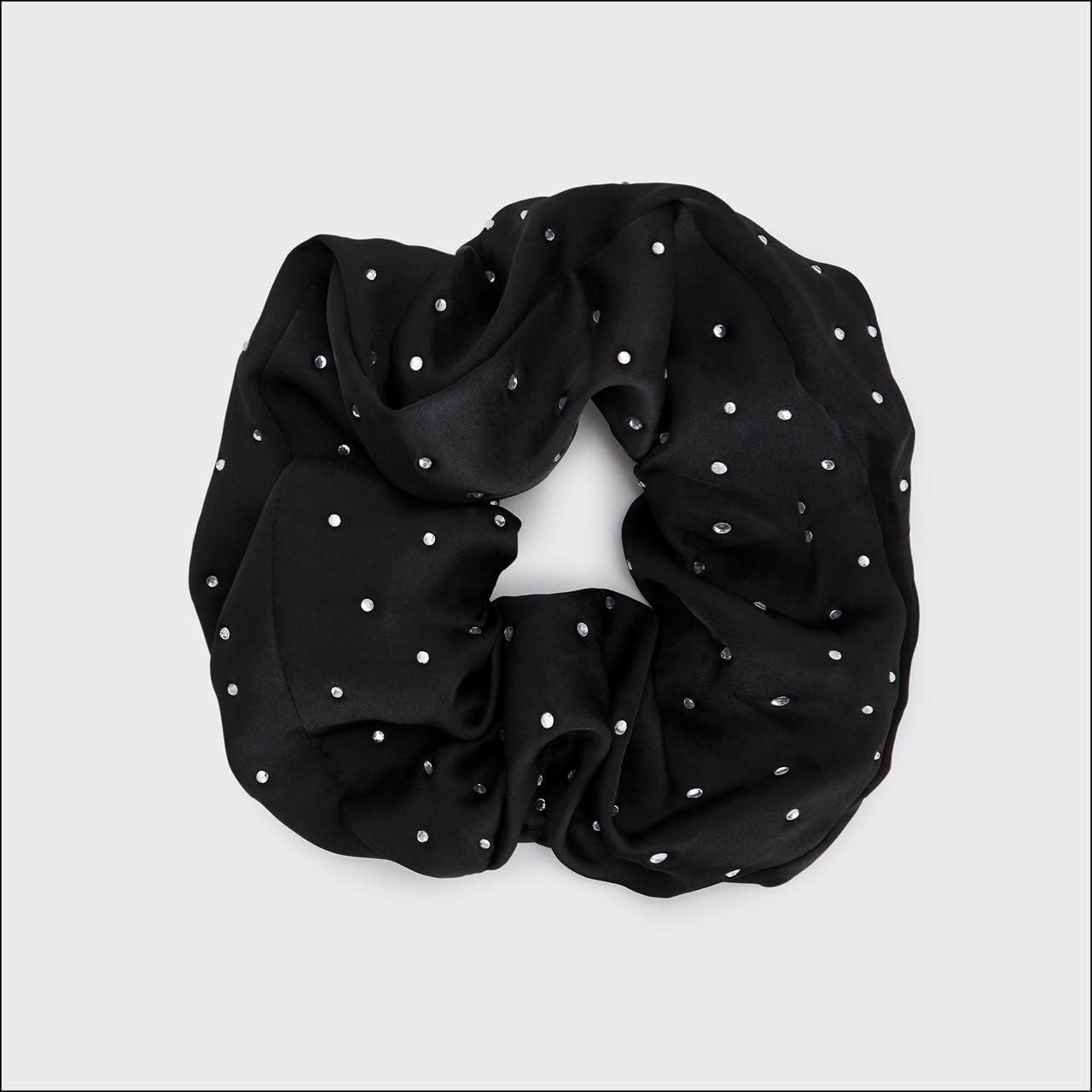 Kitsch Satin Rhinestone Brunch Scrunchie - Black-Accessories-KITSCH-Faire-The Twisted Chandelier