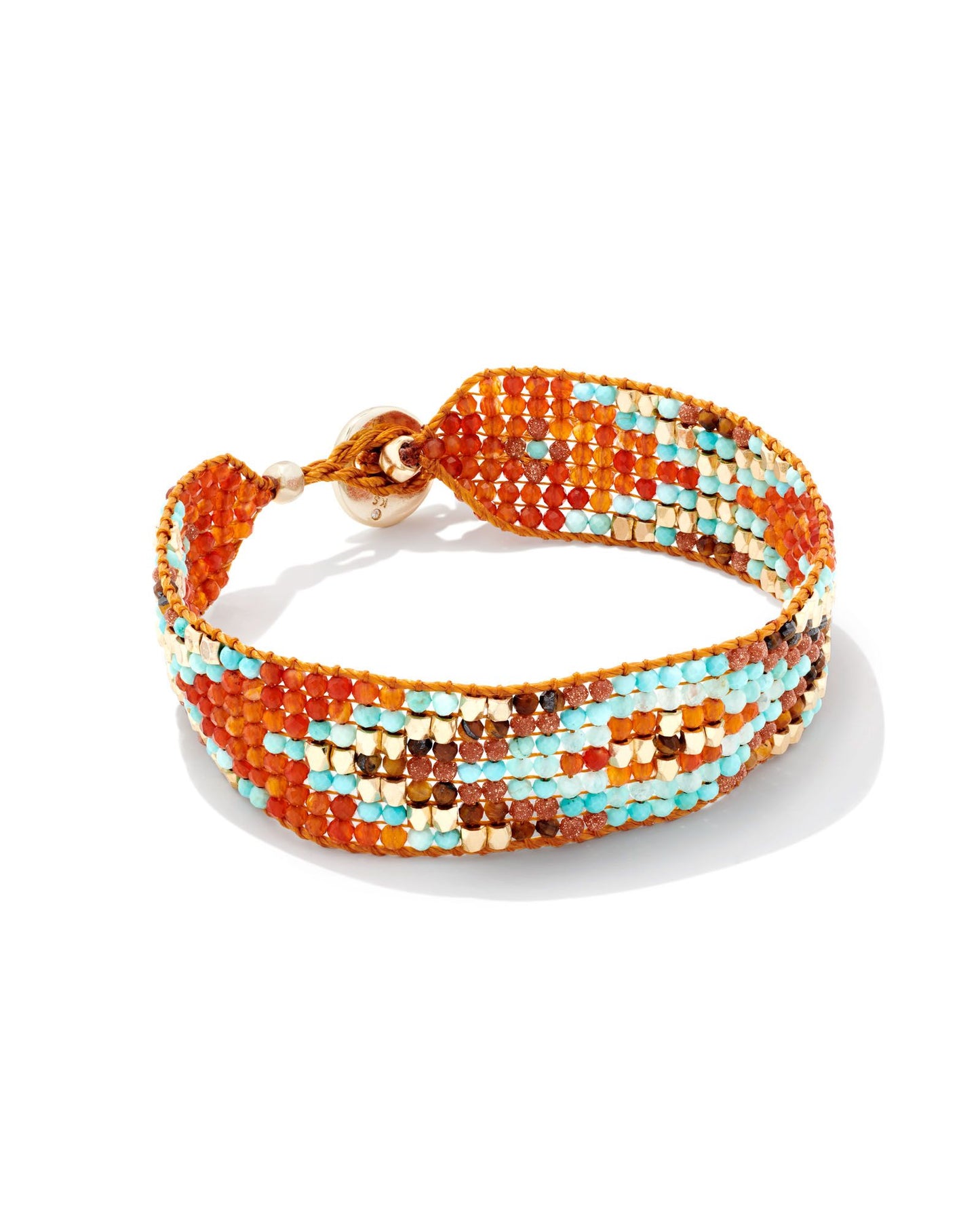 Kendra Scott Britt Beaded Bracelet Gold Red Mix-Bracelets-Kendra Scott-B1330GLD-The Twisted Chandelier