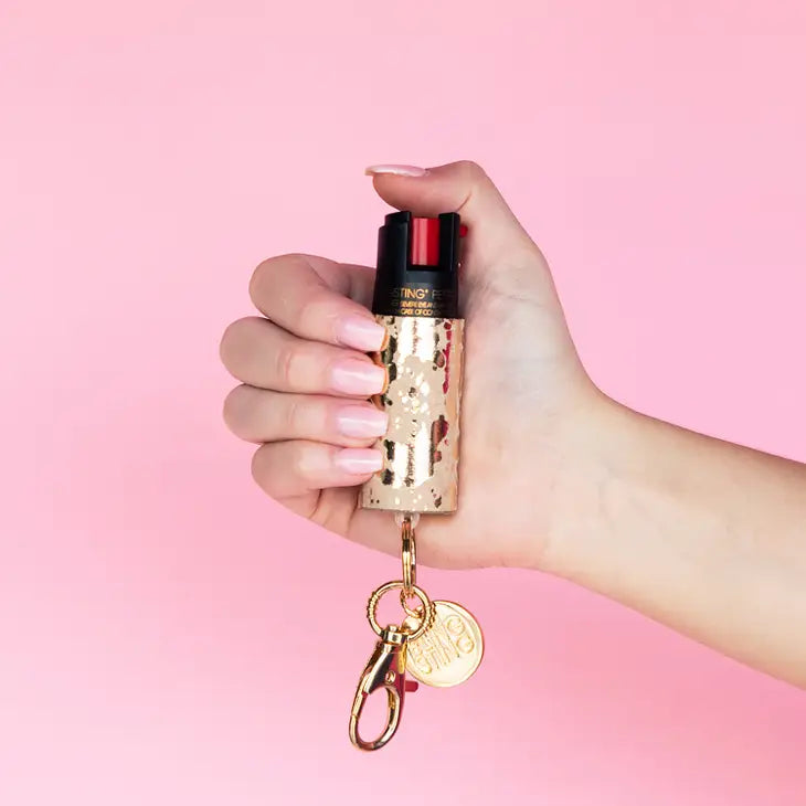 Metallic Gold Cowhide Pepper Spray-Accessories-BLINGSTING-Faire-The Twisted Chandelier