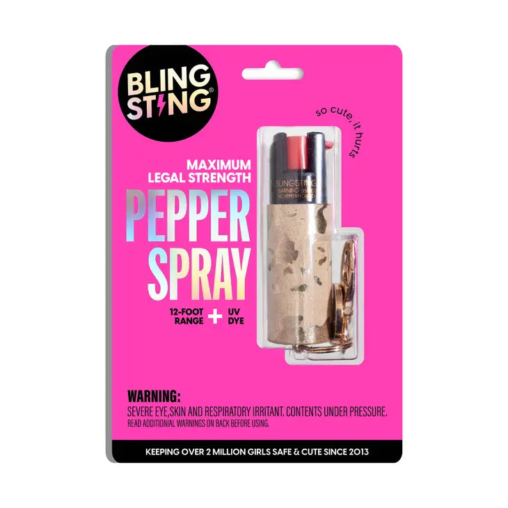 Metallic Gold Cowhide Pepper Spray-Accessories-BLINGSTING-Faire-The Twisted Chandelier