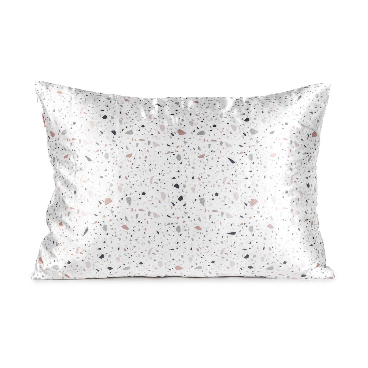 Kitsch Satin Pillowcase - White Terrazzo-Pillowcases & Shams-KITSCH-Faire-The Twisted Chandelier