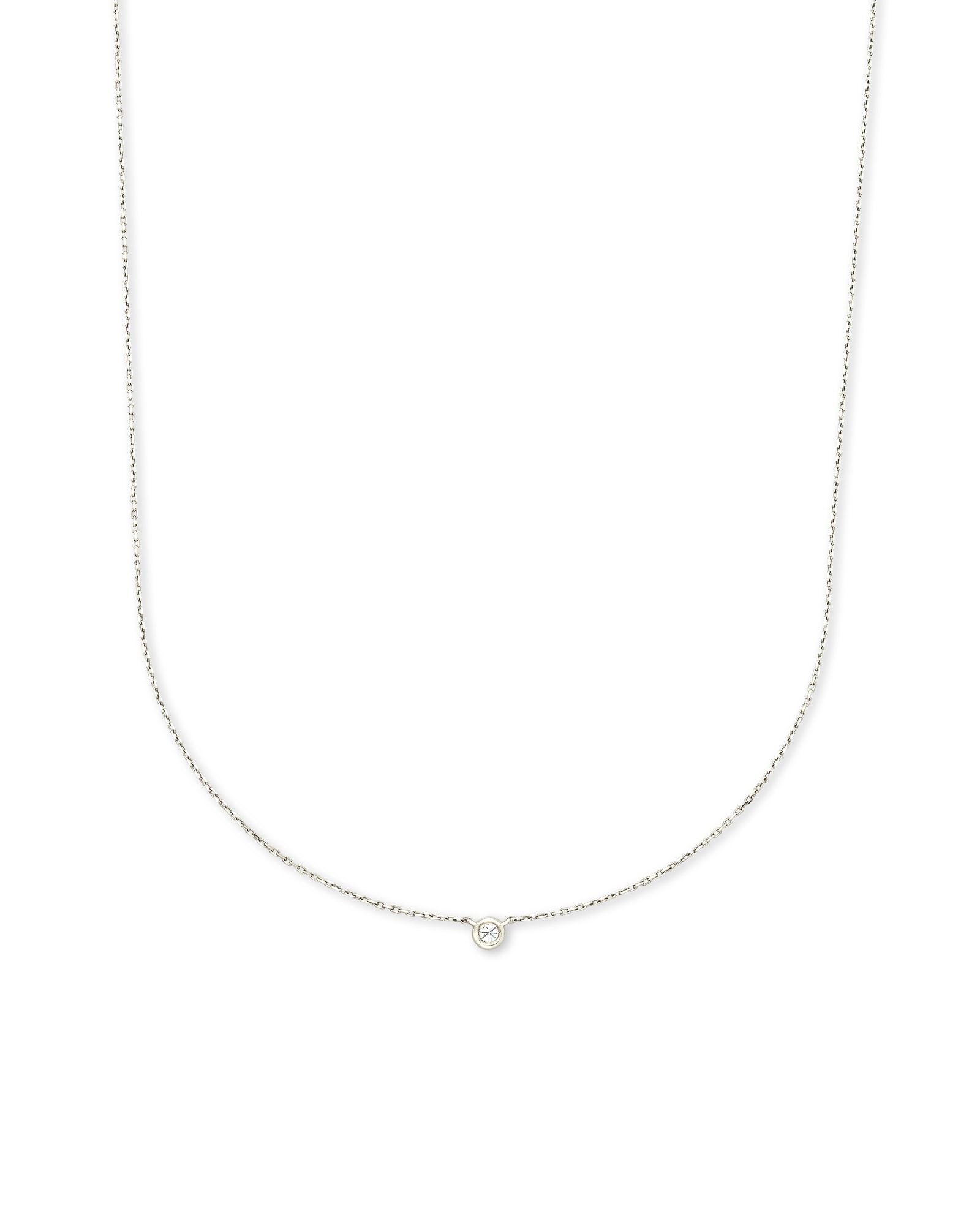 Kendra Scott Audrey Pendant Necklace 14K White Gold White Diamond-Necklaces-Kendra Scott-Max Retail, N1571WGD-The Twisted Chandelier