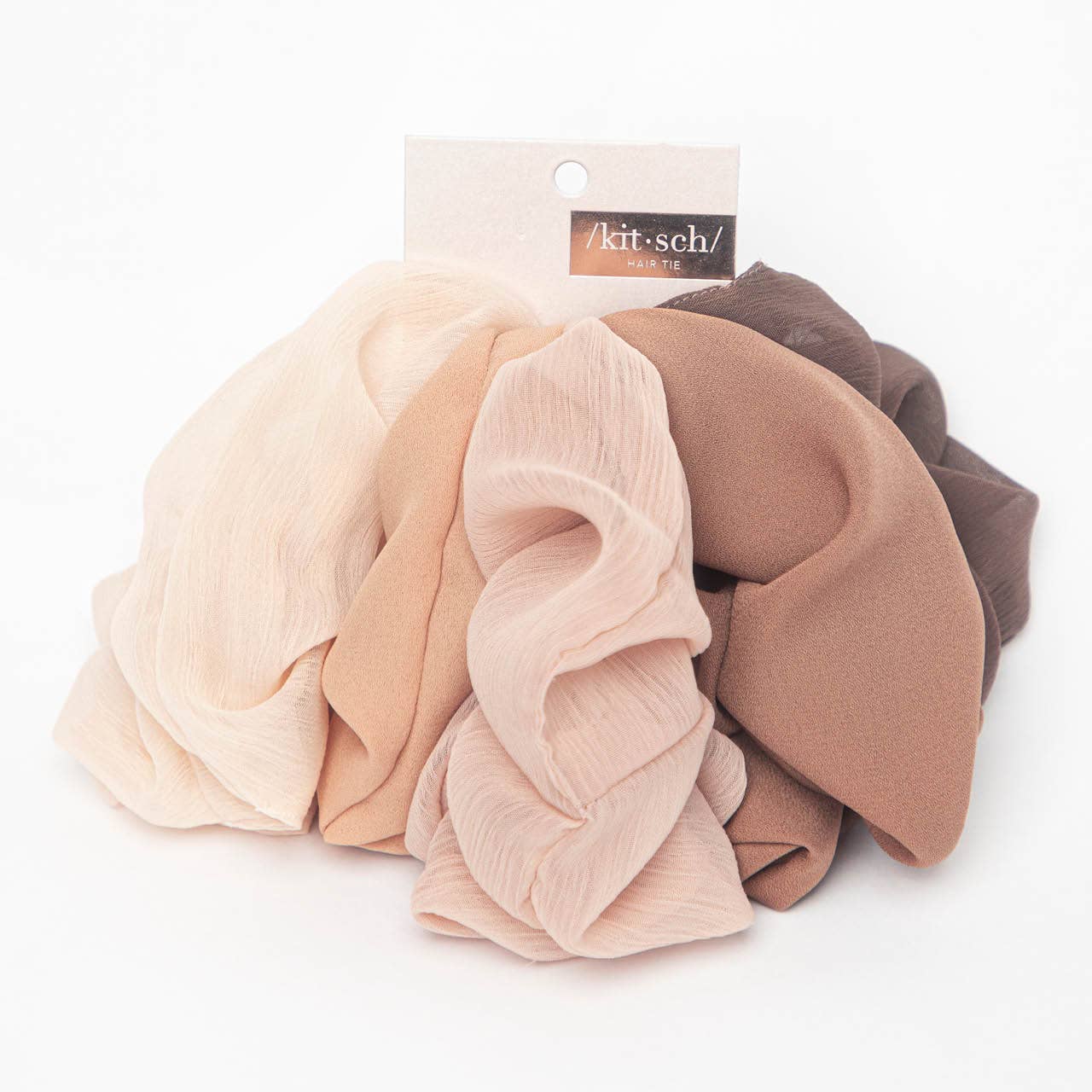 Kitsch Crepe Scrunchies 5pc - Terra Cotta-KITSCH-Faire-The Twisted Chandelier