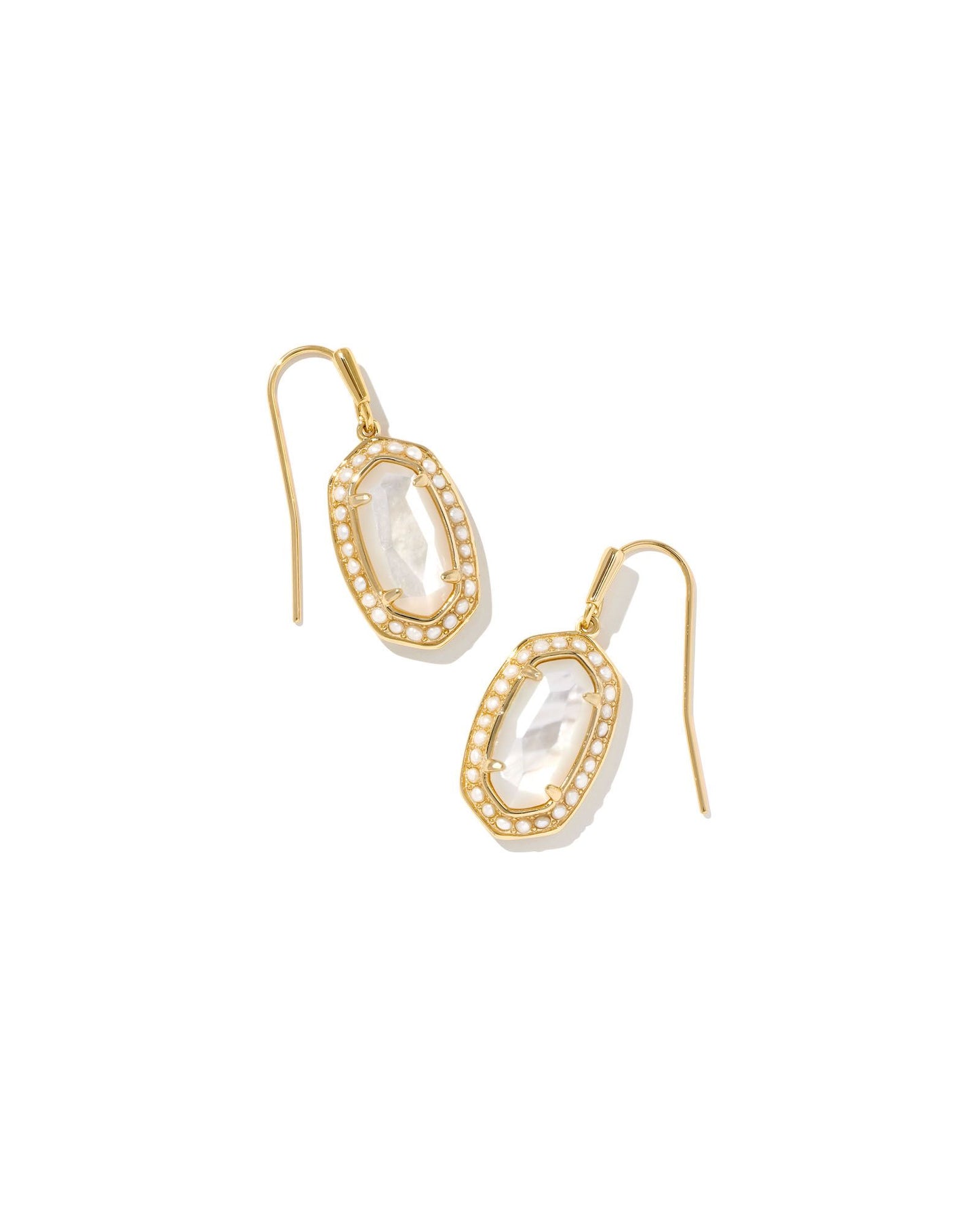 Kendra Scott Pearl Beaded Lee Earrings Gold Ivory Mother of Pearl-Earrings-Kendra Scott-E1945GLD-The Twisted Chandelier
