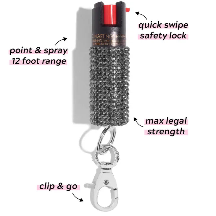 Mink Rhinestone Pepper Spray-Personal Defense-BLINGSTING-Faire-The Twisted Chandelier