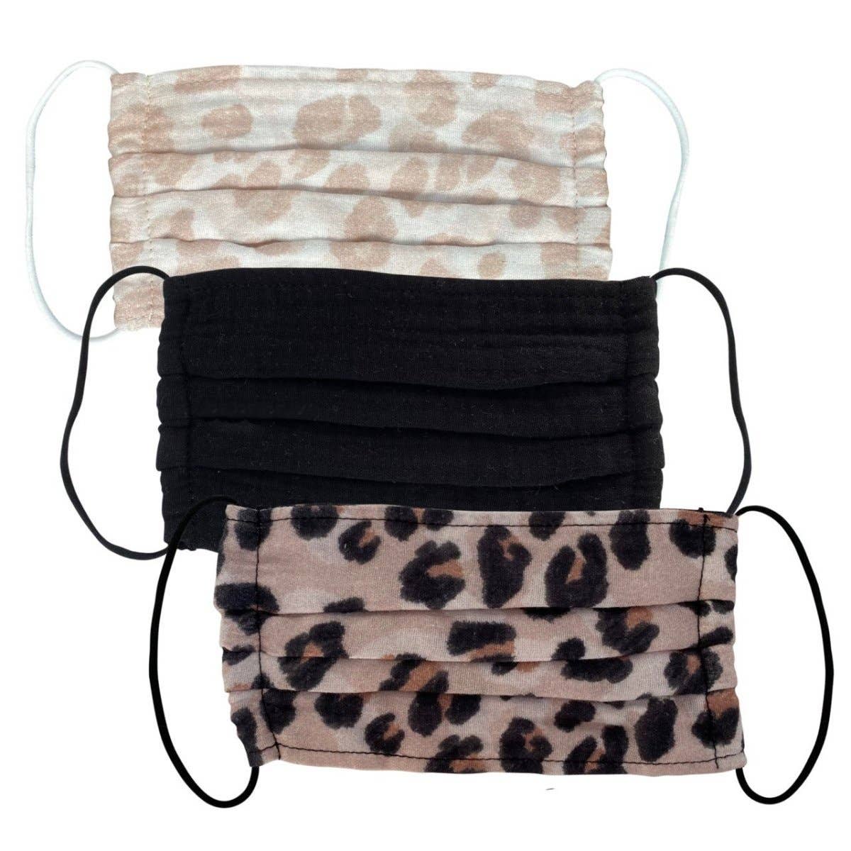 Kitsch Cotton Mask 3pc Set - Leopard-KITSCH-Faire-The Twisted Chandelier