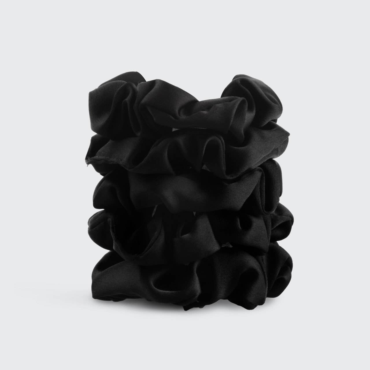 Satin Sleep Scrunchies 5pc - Black-KITSCH-Accessories,FD JAN 24-The Twisted Chandelier