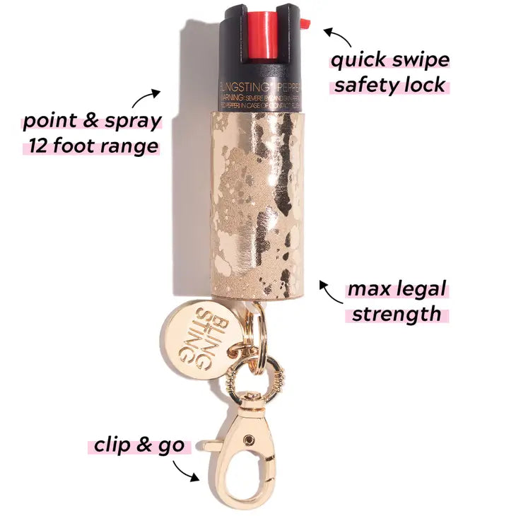 Metallic Gold Cowhide Pepper Spray-Accessories-BLINGSTING-Faire-The Twisted Chandelier