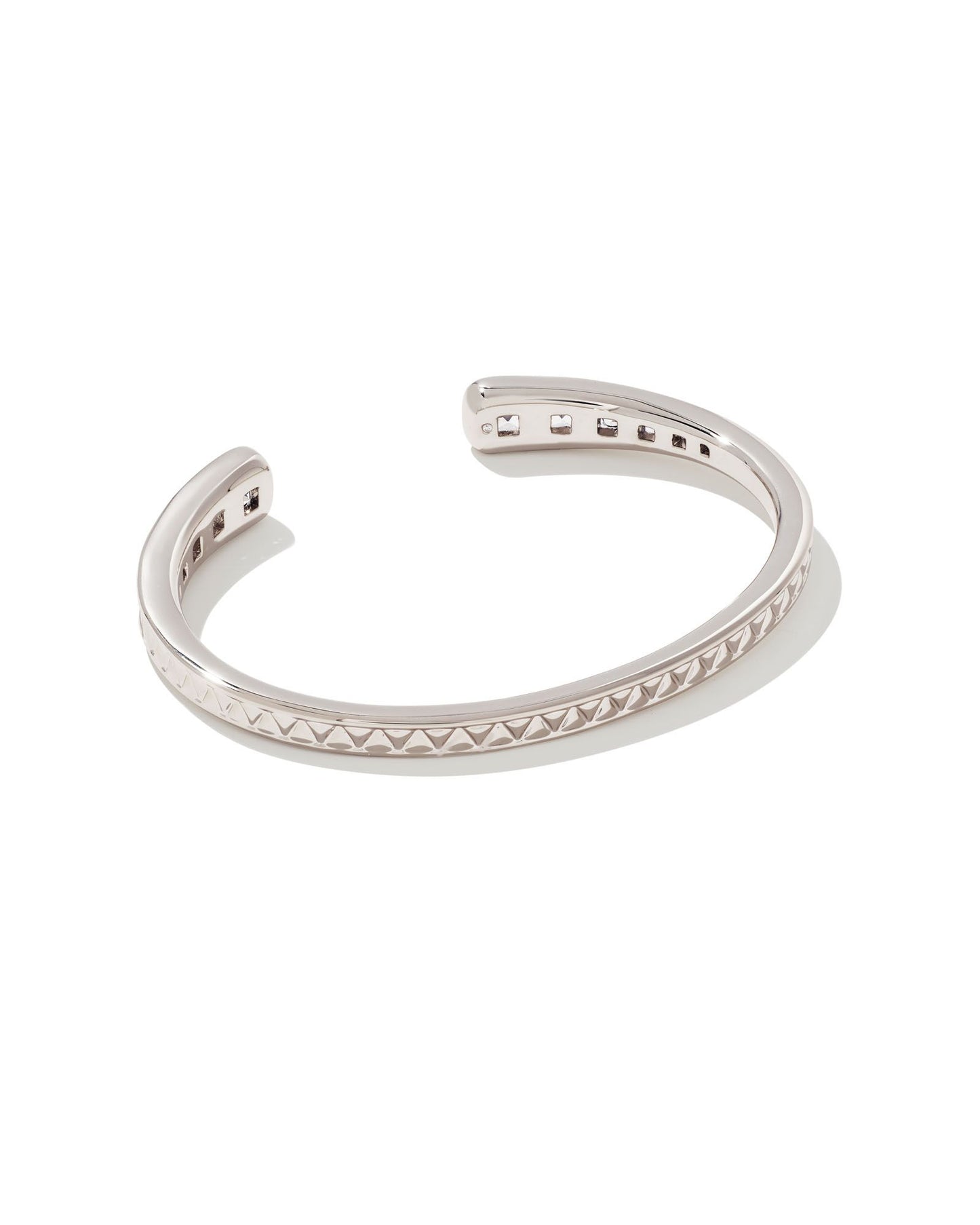 Kendra Scott Parker Cuff Bracelet Rhodium White Crystal-Bracelets-Kendra Scott-B1465RHD-The Twisted Chandelier